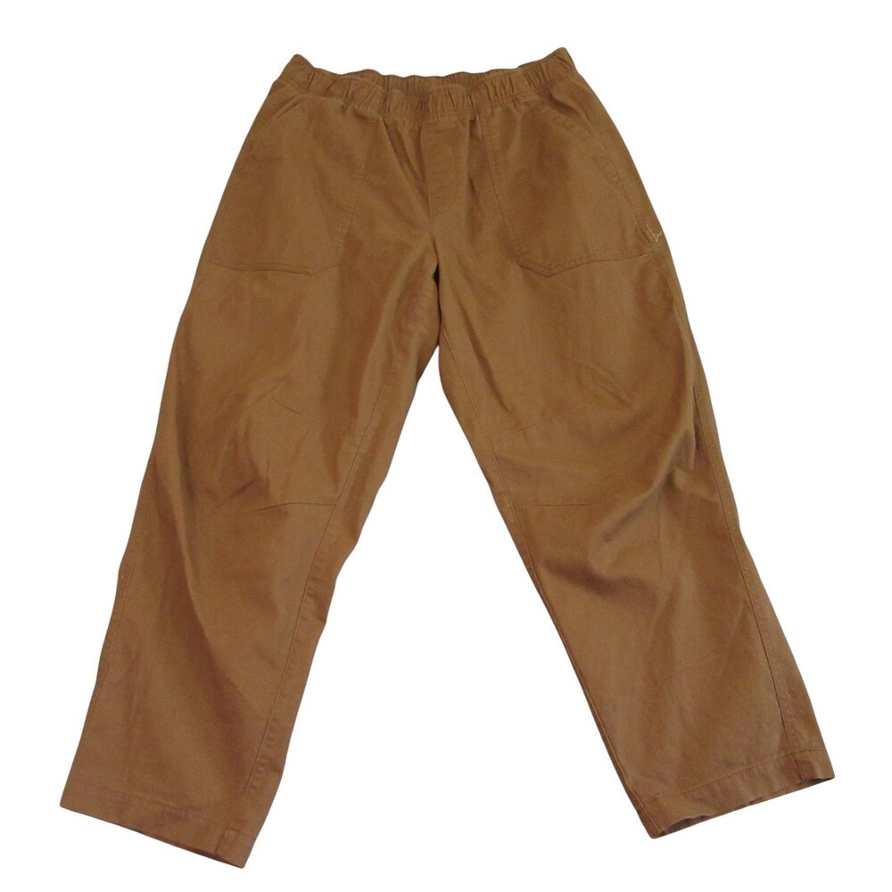 Old Navy Mens Twill Joggers L Brown Comfort Waistband Elastic Stretch Cotton